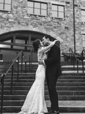 Martina Liana Lace Appliqué Wedding Gown in Ivory